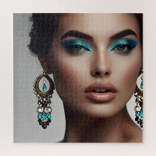 Mode portret van vrouwenkunst legpuzzel (Verticaal)