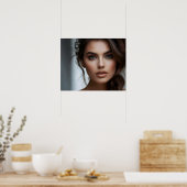 Mode portret van vrouwenkunst poster (Keuken)