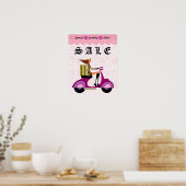 Mode Poster scooter Woman Pink Diamonds (Keuken)