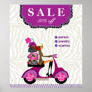 Mode Poster Verkoop - Handtas Jewelry Paars
