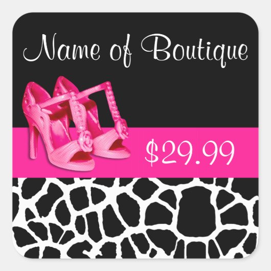 Mode Prijs Labels Giraffe Print Girly Pink Pumps (Voorkant)