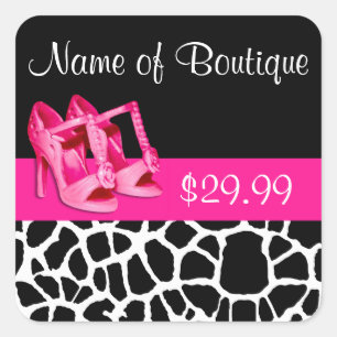 Mode Prijs Labels Giraffe Print Girly Pink Pumps