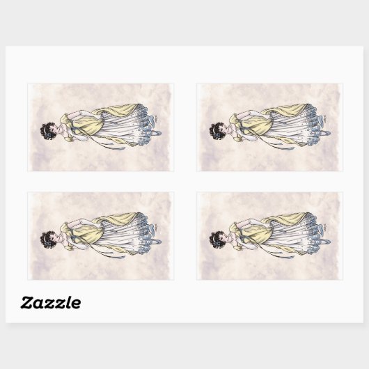 Mode Régence - Lady #1 - 4 Sticker Sheet (Feuille)