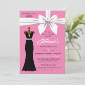 Mode rose élégant Tiffany Invitation anniversaire (Debout devant)