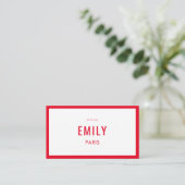 Mode rouge chic / Carte de visite de beauté QR Cod (Debout devant)