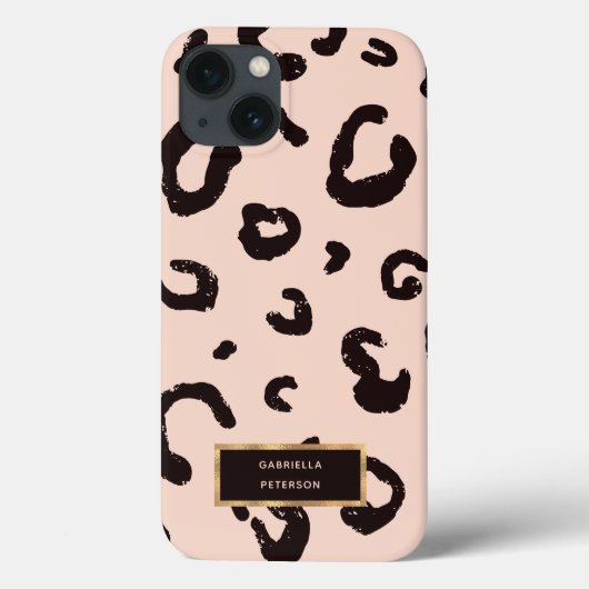  Mode Roze Leopard & Goud Lijst Case-Mate iPhone Case (Achterkant)
