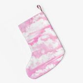 Mode roze wolken achtergrond kleine kerstsok (Achterkant (Hangend))