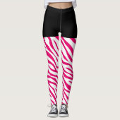 Mode Roze Zebra Stripes Decor Leggings (Voorkant)