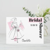 Mode Ruw roze Vrijgezellenfeest horizontale Kaart (Staand voorkant)