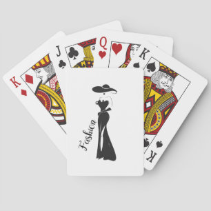 Mode Schattige Meisje  Art Deco Design Pokerkaarten