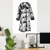 Mode schets bontjas poster (Thuiskantoor)