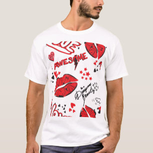 Mode Schets Glamour: Girlish Print. T-shirt