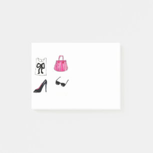 Mode schoenen handtas waterverf Fashionista Post-it® Notes