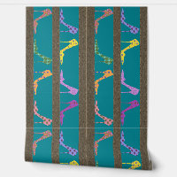 Mode Schoenplanken Behang Rand LW Blauw