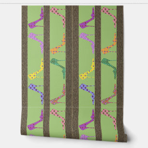 Mode Schoenplanken Wallpaper Rand FOSG Groen Behang
