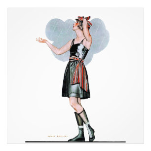 Mode Schoonheid in de regen door C Coles Phillips Foto Afdruk