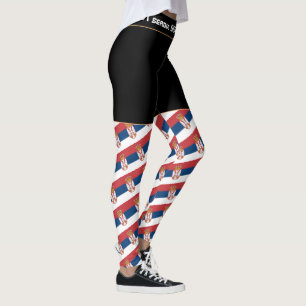 Mode Servië/Servische vlag/sportfan Leggings