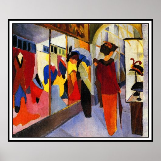 Mode Shop (Modegeschaft) door August Macke Poster (Voorkant)