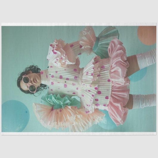 Mode Show Polka Dot Meisje Decoupage Tissuepapier (Voorkant)