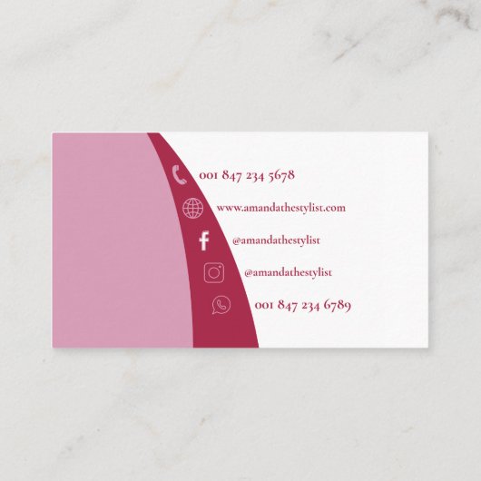 Mode Simple Carte de visite moderne stylé (Dos)