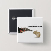 Mode slachtoffers vierkante button 5,1 cm (Voorkant /achterkant)