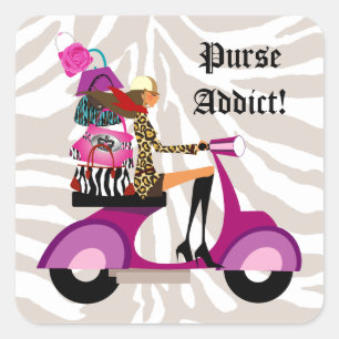 Mode Stickers scooter vrouw portemonnees Zebra