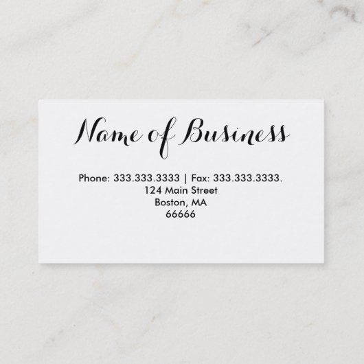 Mode Stijlfotografie Visitekaartje (Achterkant)