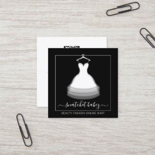 Mode Stijllijst Event Dress QR Code Logo Black Vierkante Visitekaartje