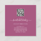 Mode Stijllijst Event Dress QR Code Logo Glitter Vierkante Visitekaartje (Achterkant)