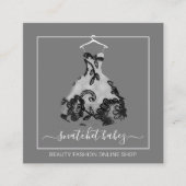 Mode Stijllijst Gebeurtenisafdruk QR Code Logo gri Vierkante Visitekaartje (Voorkant)