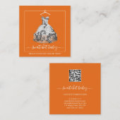 Mode Stijllijst Gebeurtenisafdruk QR Code Logo gri Vierkante Visitekaartje (Voorkant / Achterkant)