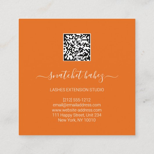 Mode Stijllijst Gebeurtenisafdruk QR Code Logo gri Vierkante Visitekaartje (Achterkant)