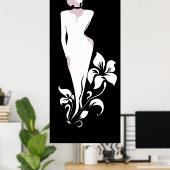 Mode  stijlvolle glamour illustratie poster (Thuiskantoor)