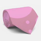 Mode Stropdas roze pokadots (Opgerold)