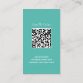 Mode Stylist Monogram Turquoise QR Code Visitekaartje (Achterkant)