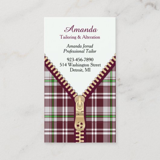 Mode Tailoring Visitekaartje (Voorkant)