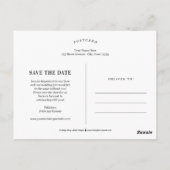 Mode Temps Mariage Enregistrer La Date Carte Posta (Dos)