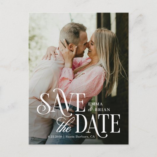 Mode Temps Mariage Enregistrer La Date Carte Posta (Devant)
