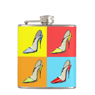 Mode thema Flask, Pop Art Stilettos Flask Heupfles
