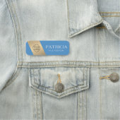 Mode Trend Kleur Sky Light Blue & Gold Glitter Naamplaatje (In situ)