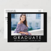 Mode Trendy Afstuderen Uitnodiging fotopartij (Voorkant / Achterkant)