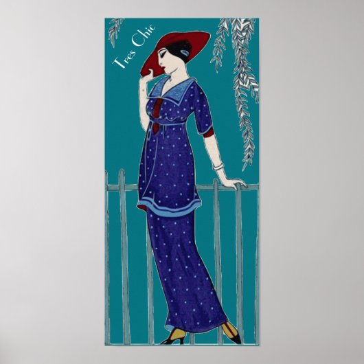 Mode Tres Chic French slogan Parisian 1920s Poster (Voorkant)