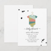 Mode Unisex Bodysuit Baby shower Kaart (Voorkant / Achterkant)