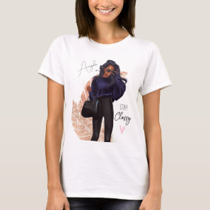 Mode vals glitter meisje rood haar bruin roze t-shirt