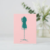 mode van 1960 Retro quirky jurk Briefkaart (Staand voorkant)