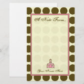 Mode van bruine pooidot voor leraren briefpapier (Voorkant / Achterkant)