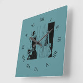 mode van  dame flapper 1920 vierkante klok (Hoek)