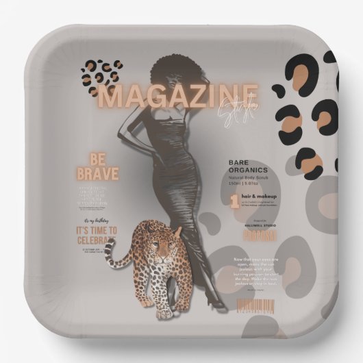 Mode van de vrouw papieren bordje (Voorkant)