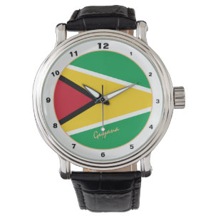 Mode van Guyana Flag en Guyana trendy Horloge