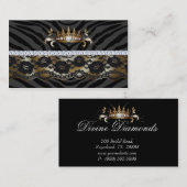 Mode van juwelen Visitekaartje Zebra Gold Crown (Voorkant / Achterkant)